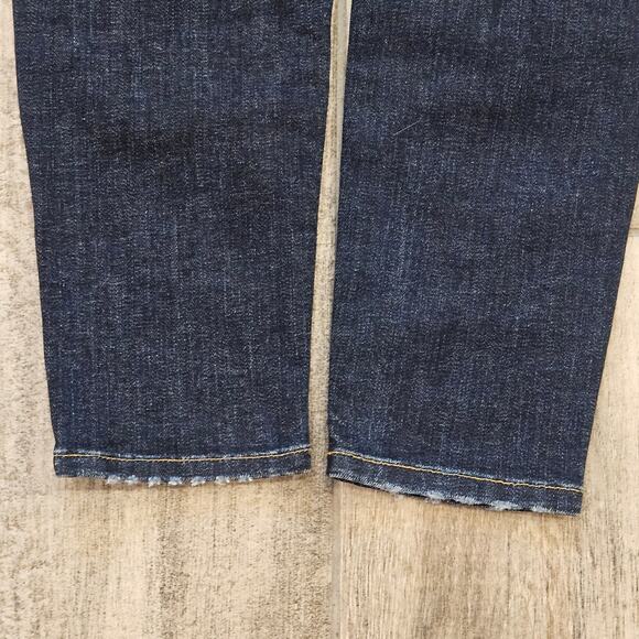 Frame Jeans Womens Size 24 Le Skinny De Jeanne Dark Wash Distressed Ankle Crop - Picture 9 of 12